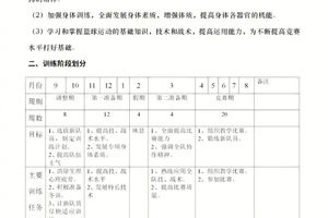 初中篮球校队训练计划表格模板下载
